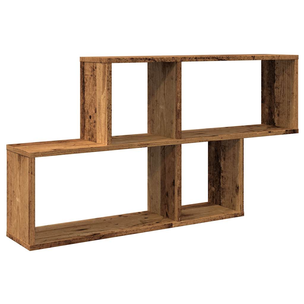 Wandschap 100x18x53 cm bewerkt hout oud houtkleurig is nu te koop bij PeponiXL, paradijselijk wonen!