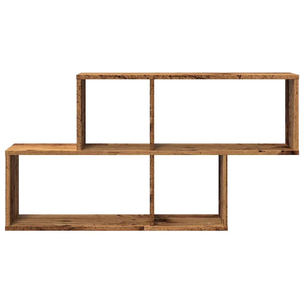 Wandschap 100x18x53 cm bewerkt hout oud houtkleurig is nu te koop bij PeponiXL, paradijselijk wonen!