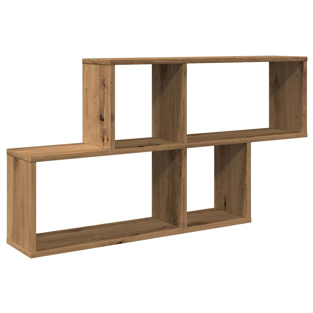Wandschap 100x18x53 cm bewerkt hout artisanaal eikenkleurig is nu te koop bij PeponiXL, paradijselijk wonen!