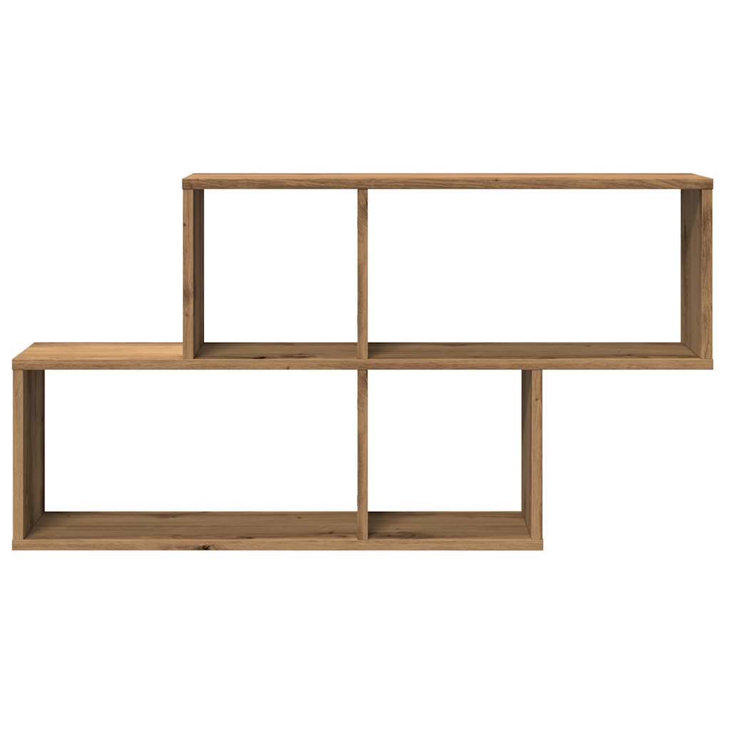 Wandschap 100x18x53 cm bewerkt hout artisanaal eikenkleurig is nu te koop bij PeponiXL, paradijselijk wonen!