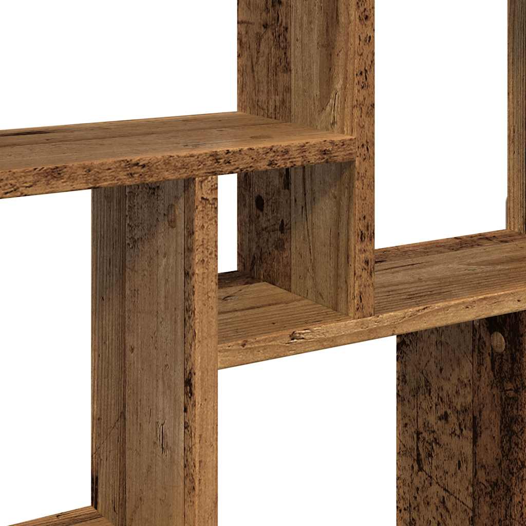 Wandschap kubus 78x15x93 cm bewerkt hout oud houtkleurig is nu te koop bij PeponiXL, paradijselijk wonen!