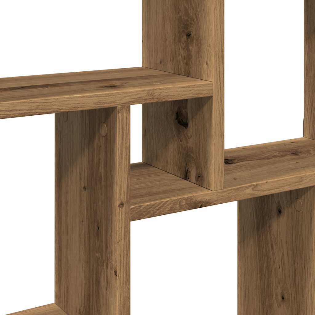 Wandschap kubus 78x15x93 cm bewerkt hout artisanaal eikenkleur is nu te koop bij PeponiXL, paradijselijk wonen!