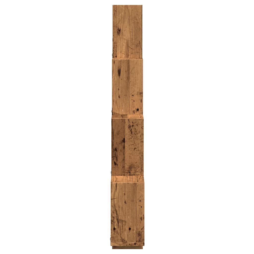 Wandschap kubus 90x15x119,5 cm bewerkt hout oud houtkleurig is nu te koop bij PeponiXL, paradijselijk wonen!