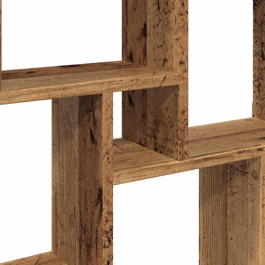 Wandschap kubus 90x15x119,5 cm bewerkt hout oud houtkleurig is nu te koop bij PeponiXL, paradijselijk wonen!