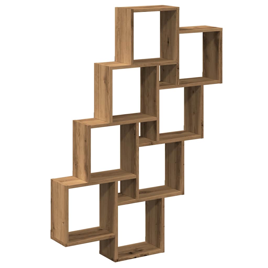 Wandschap kubus 90x15x119,5 cm bewerkt hout artisanaal eiken is nu te koop bij PeponiXL, paradijselijk wonen!