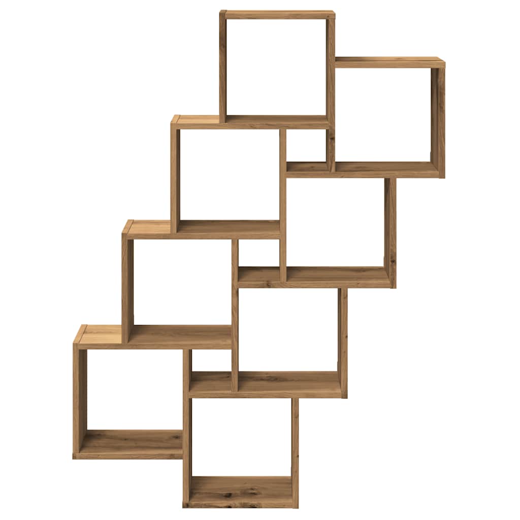 Wandschap kubus 90x15x119,5 cm bewerkt hout artisanaal eiken is nu te koop bij PeponiXL, paradijselijk wonen!