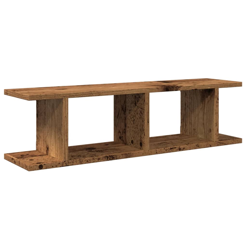 Wandschappen 2 st 75x18x20 cm bewerkt hout oud houtkleurig is nu te koop bij PeponiXL, paradijselijk wonen!