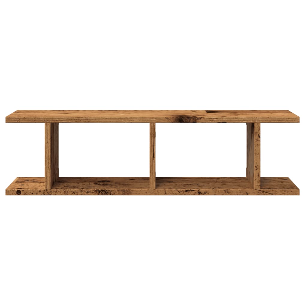 Wandschappen 2 st 75x18x20 cm bewerkt hout oud houtkleurig is nu te koop bij PeponiXL, paradijselijk wonen!