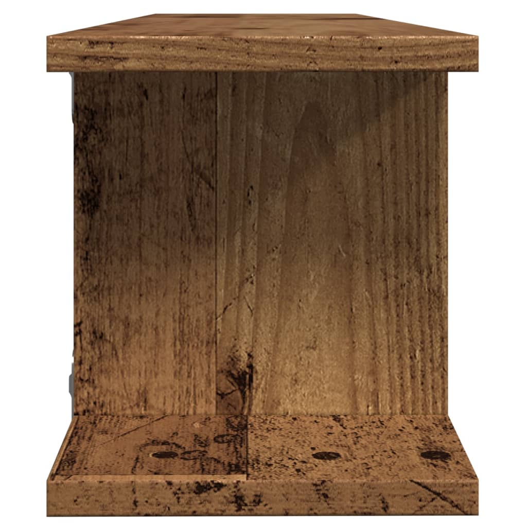 Wandschappen 2 st 75x18x20 cm bewerkt hout oud houtkleurig is nu te koop bij PeponiXL, paradijselijk wonen!