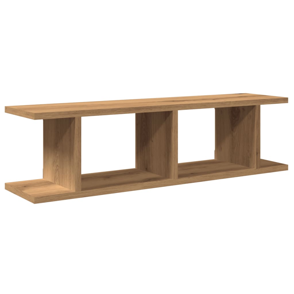 Wandschappen 2 st 75x18x20cm bewerkt hout artisanaal eikenkleur is nu te koop bij PeponiXL, paradijselijk wonen!