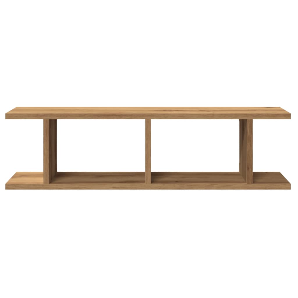 Wandschappen 2 st 75x18x20cm bewerkt hout artisanaal eikenkleur is nu te koop bij PeponiXL, paradijselijk wonen!