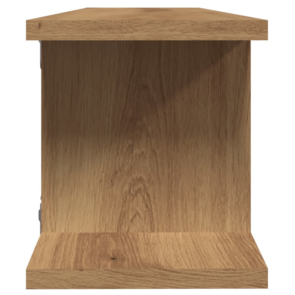 Wandschappen 2 st 75x18x20cm bewerkt hout artisanaal eikenkleur is nu te koop bij PeponiXL, paradijselijk wonen!