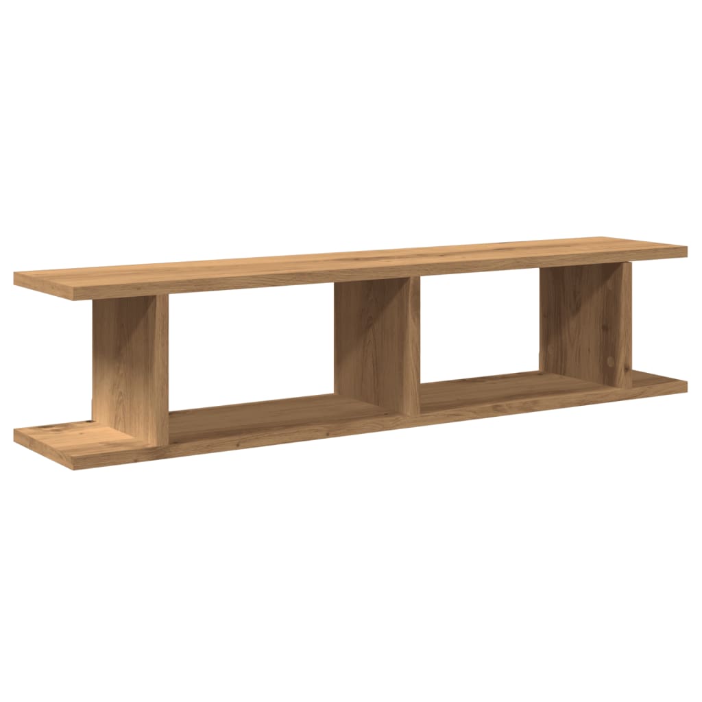 Wandschappen 2 st 90x18x20cm bewerkt hout artisanaal eikenkleur is nu te koop bij PeponiXL, paradijselijk wonen!