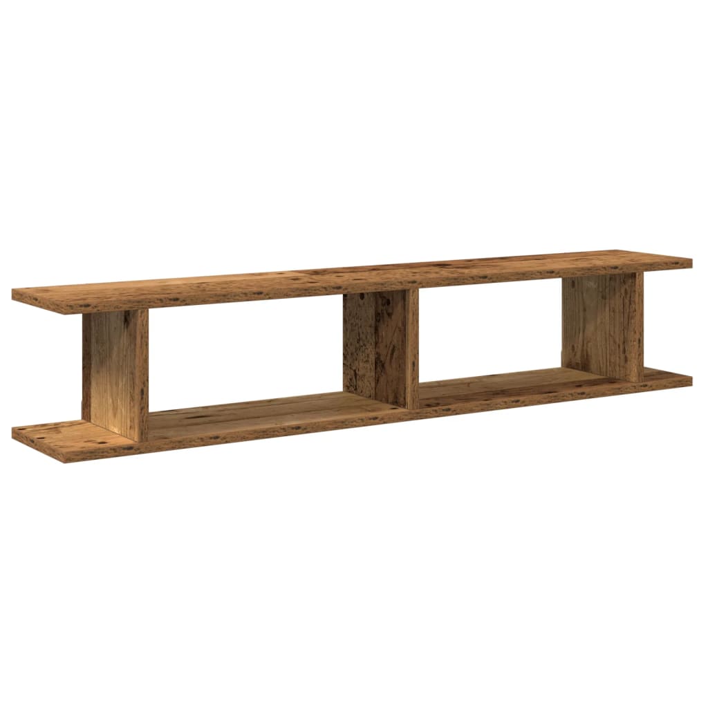 Wandschappen 2 st 105x18x20 cm bewerkt hout oud houtkleurig is nu te koop bij PeponiXL, paradijselijk wonen!