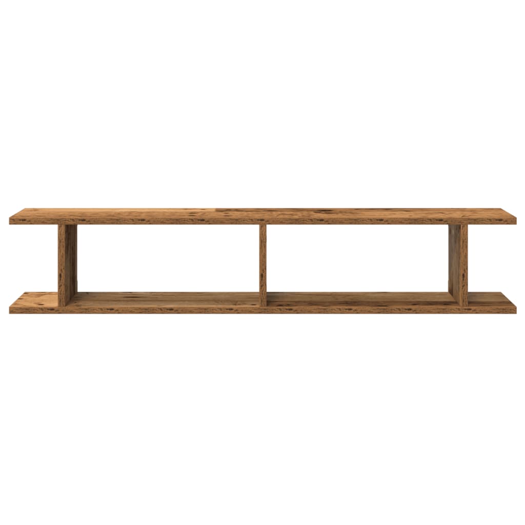 Wandschappen 2 st 105x18x20 cm bewerkt hout oud houtkleurig is nu te koop bij PeponiXL, paradijselijk wonen!