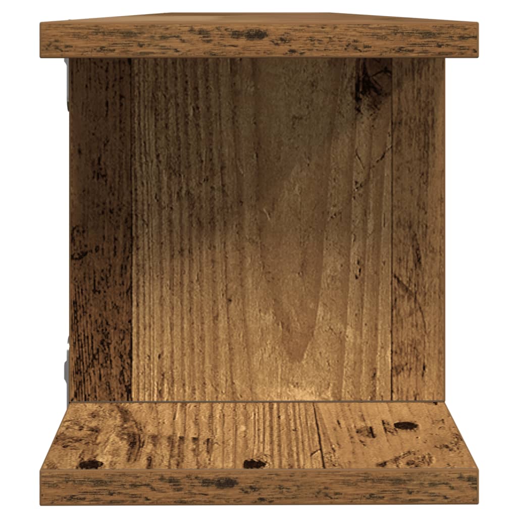 Wandschappen 2 st 105x18x20 cm bewerkt hout oud houtkleurig is nu te koop bij PeponiXL, paradijselijk wonen!