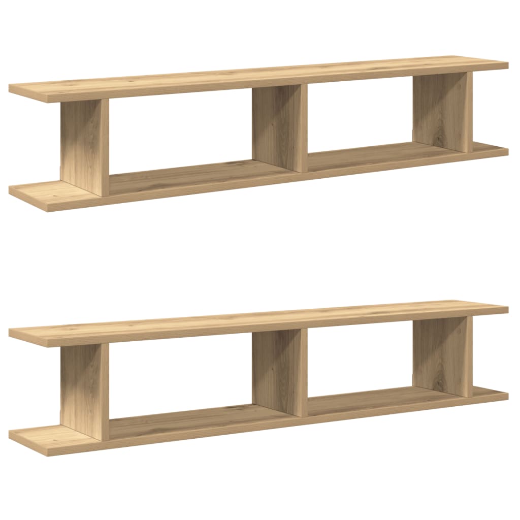 Wandschappen 2 st 105x18x20 cm bewerkt hout artisanaal eiken is nu te koop bij PeponiXL, paradijselijk wonen!