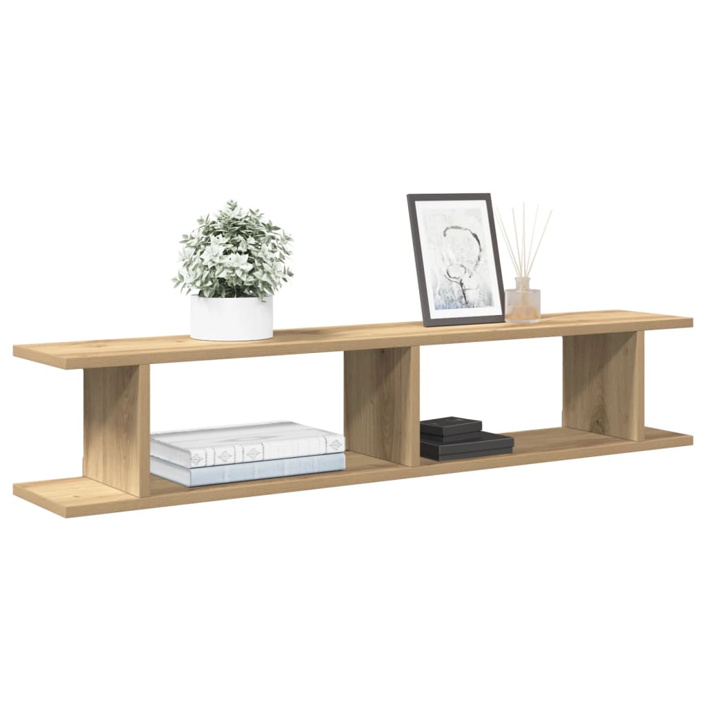 Wandschappen 2 st 105x18x20 cm bewerkt hout artisanaal eiken is nu te koop bij PeponiXL, paradijselijk wonen!