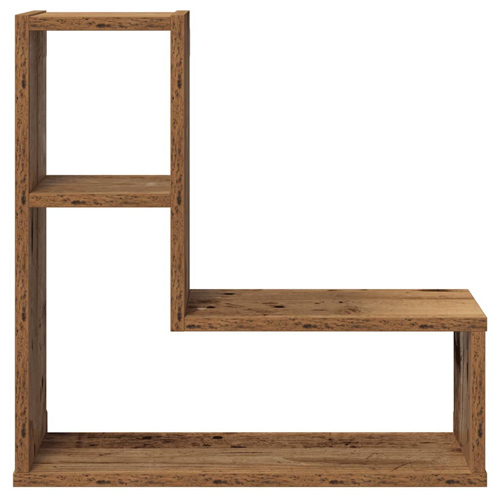 Wandschappen kubus 2 st 50x15x50 cm bewerkt hout oud houtkleur is nu te koop bij PeponiXL, paradijselijk wonen!