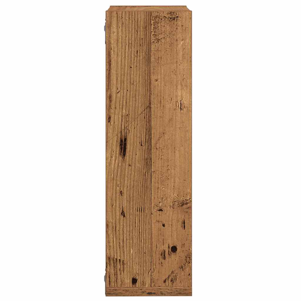 Wandschappen kubus 2 st 50x15x50 cm bewerkt hout oud houtkleur is nu te koop bij PeponiXL, paradijselijk wonen!