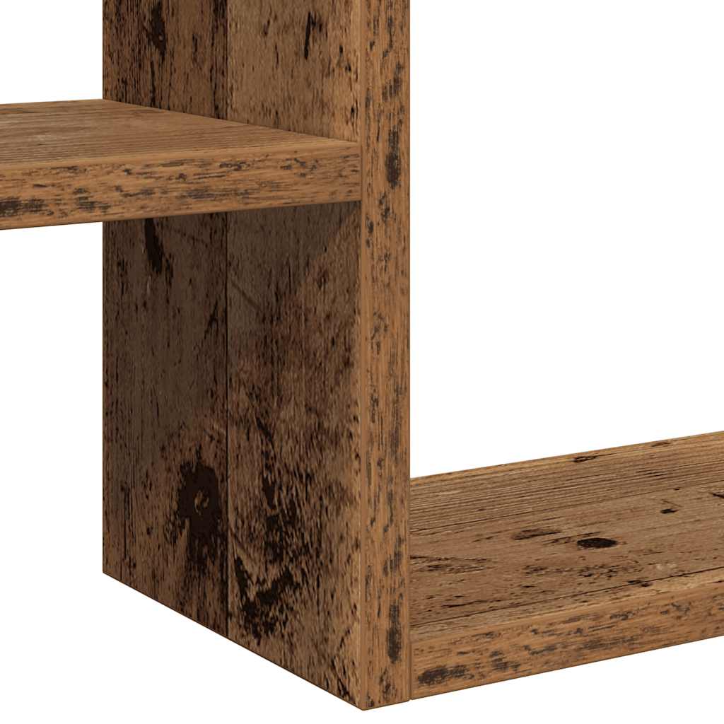 Wandschappen kubus 2 st 50x15x50 cm bewerkt hout oud houtkleur is nu te koop bij PeponiXL, paradijselijk wonen!