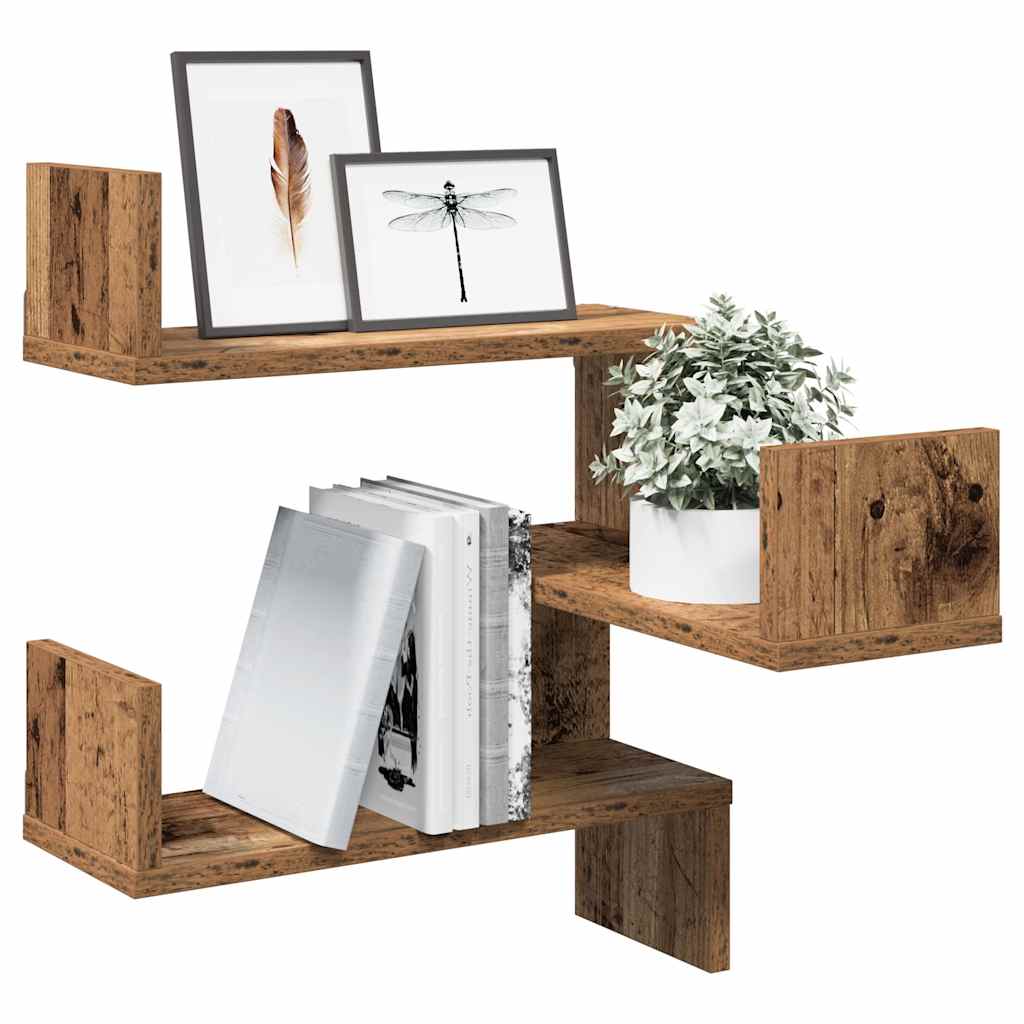 Hoekwandschap 40x40x49,5 cm bewerkt hout out houtkleurig is nu te koop bij PeponiXL, paradijselijk wonen!