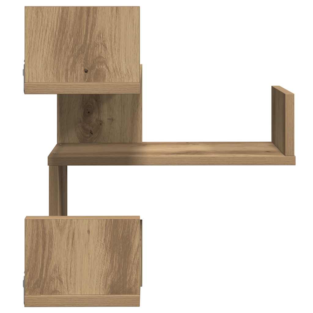 Hoekwandschappen 2 st 40x40x49,5 cm hout artisanaal eiken is nu te koop bij PeponiXL, paradijselijk wonen!