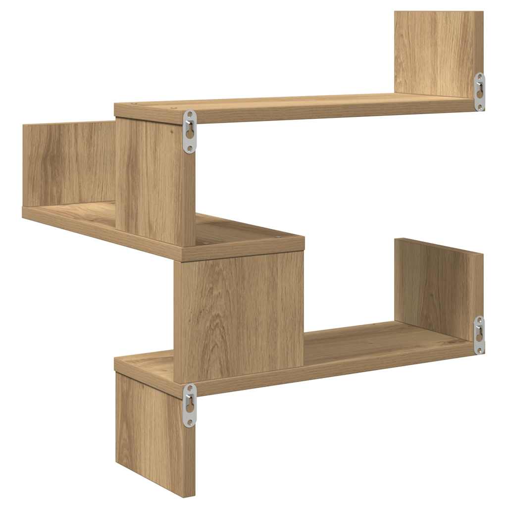 Hoekwandschappen 2 st 40x40x49,5 cm hout artisanaal eiken is nu te koop bij PeponiXL, paradijselijk wonen!