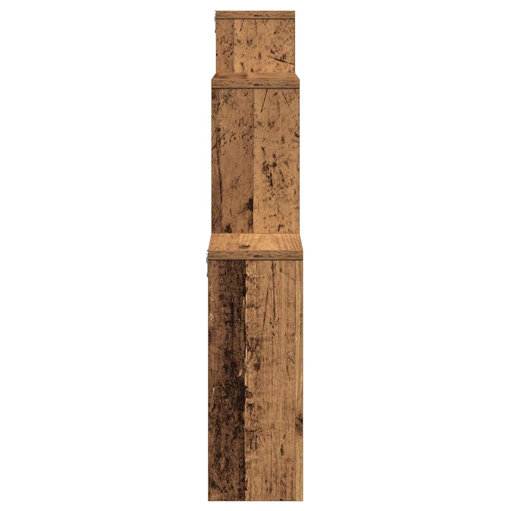Wandschap 80x15x78,5 cm bewerkt hout oud houtkleurig is nu te koop bij PeponiXL, paradijselijk wonen!