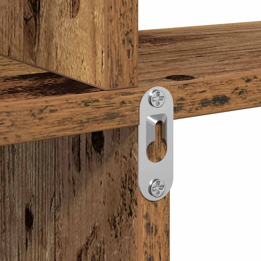 Wandschap 80x15x78,5 cm bewerkt hout oud houtkleurig is nu te koop bij PeponiXL, paradijselijk wonen!