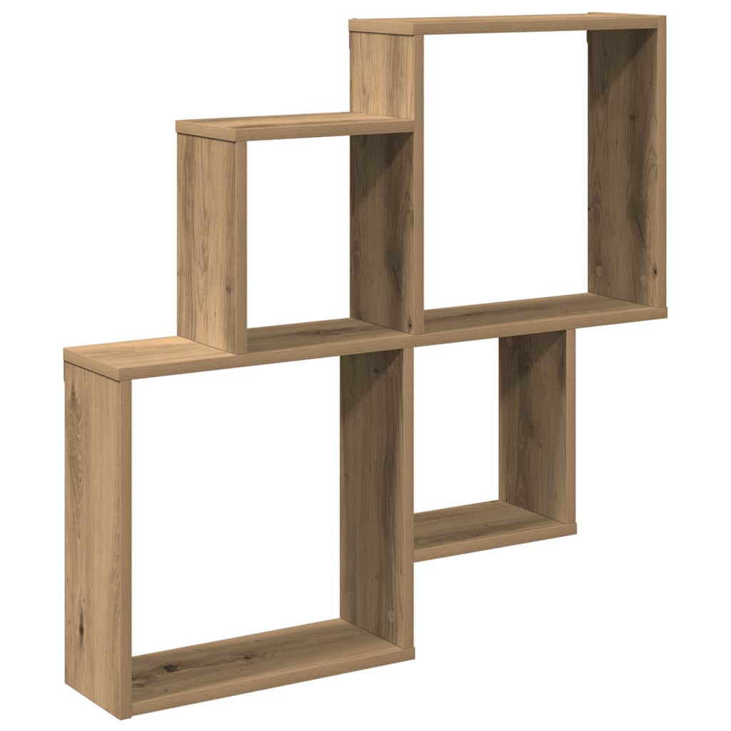 Wandschap 80x15x78,5 cm bewerkt hout artisanaal eikenkleurig is nu te koop bij PeponiXL, paradijselijk wonen!