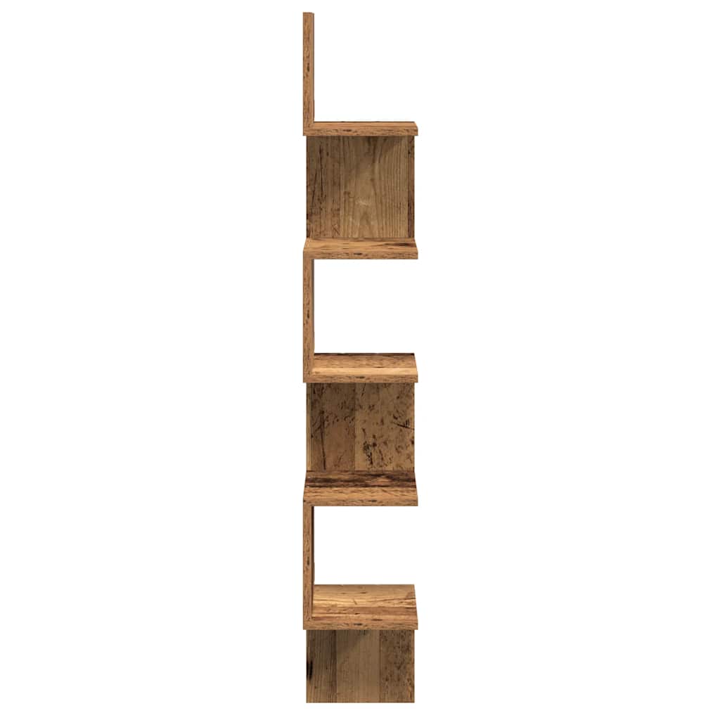Hoekwandschap 20x20x127,5 cm bewerkt hout oud houtkleurig is nu te koop bij PeponiXL, paradijselijk wonen!