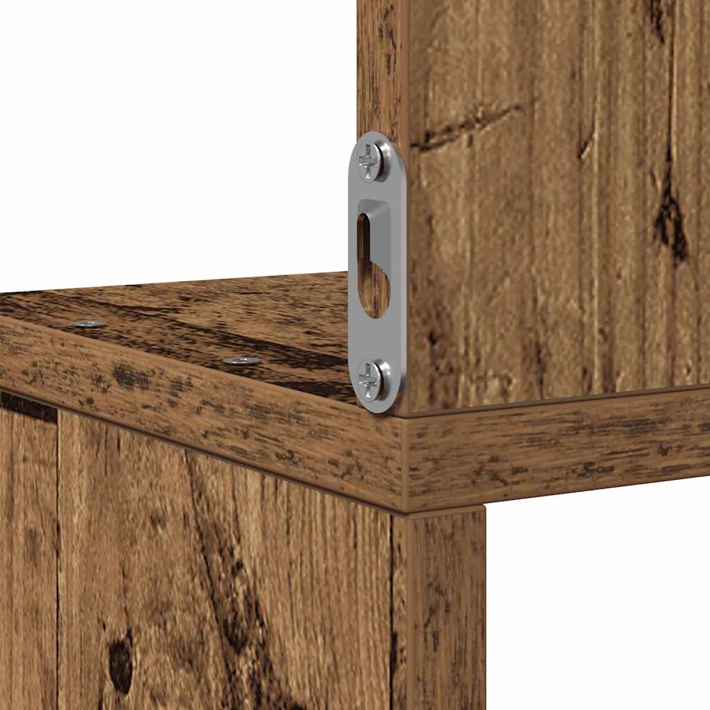 Hoekwandschap 20x20x127,5 cm bewerkt hout oud houtkleurig is nu te koop bij PeponiXL, paradijselijk wonen!
