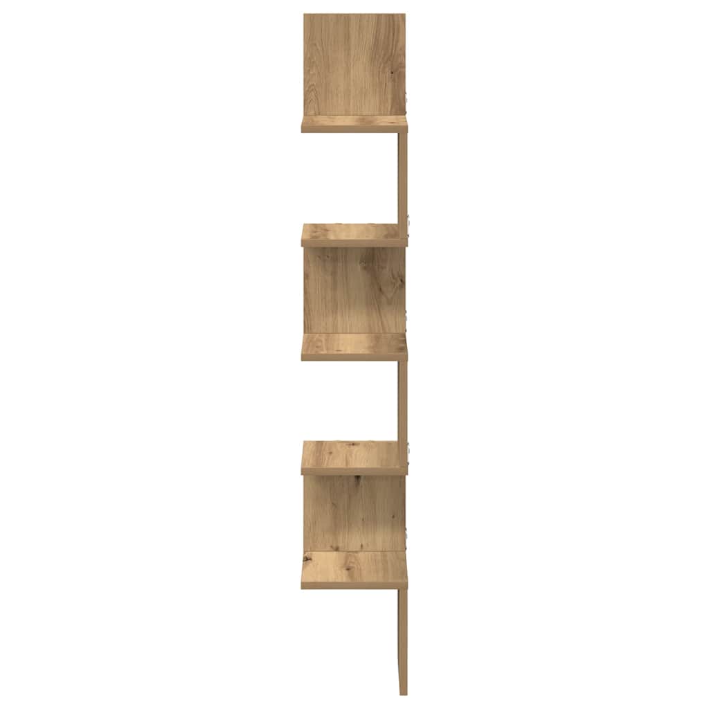 Hoekwandschap 20x20x127,5 cm bewerkt hout artisanaal eiken is nu te koop bij PeponiXL, paradijselijk wonen!