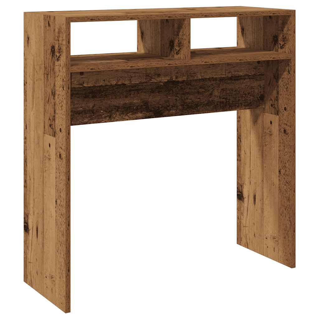 Wandtafel 78x30x80 cm bewerkt hout oud houtkleurig is nu te koop bij PeponiXL, paradijselijk wonen!