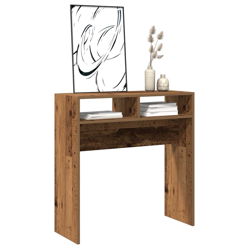 Wandtafel 78x30x80 cm bewerkt hout oud houtkleurig is nu te koop bij PeponiXL, paradijselijk wonen!