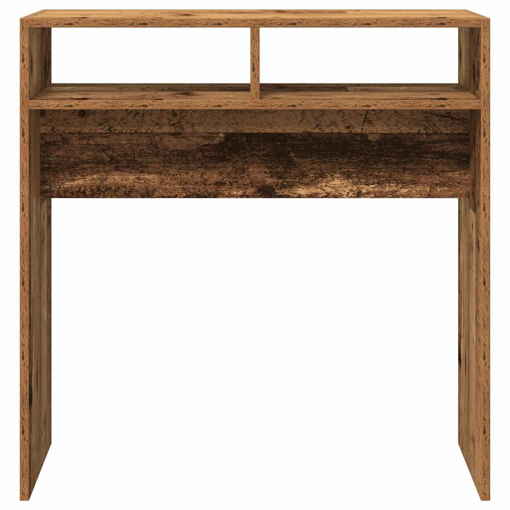 Wandtafel 78x30x80 cm bewerkt hout oud houtkleurig is nu te koop bij PeponiXL, paradijselijk wonen!