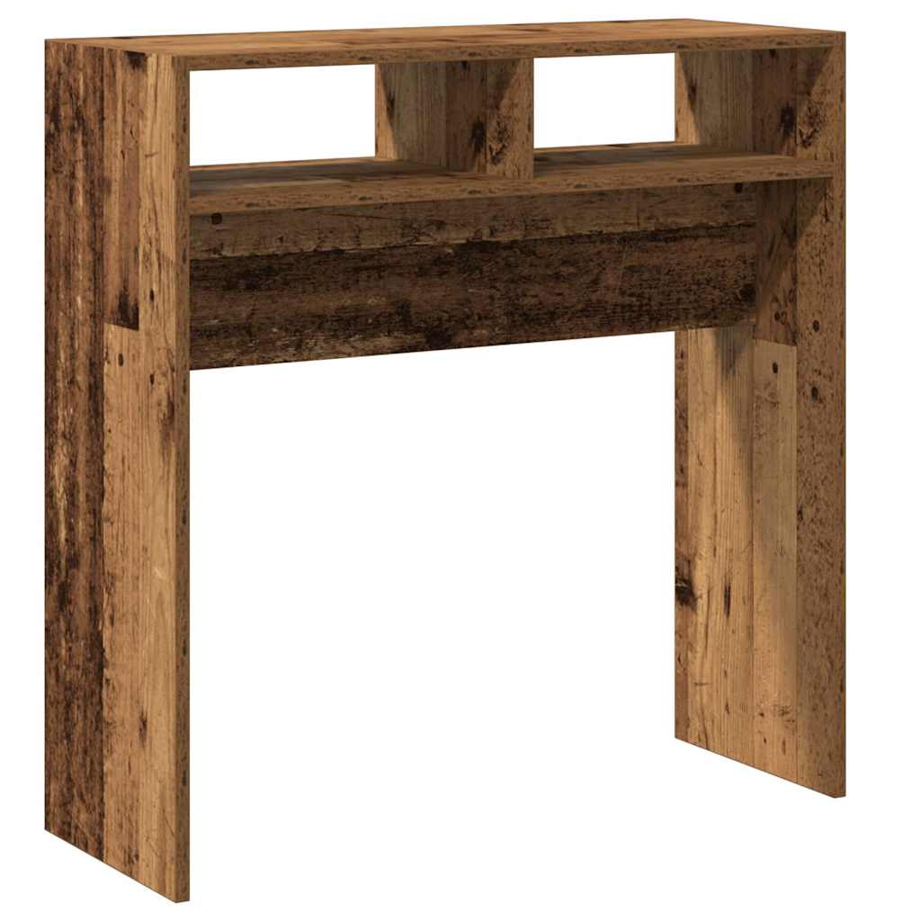 Wandtafel 78x30x80 cm bewerkt hout oud houtkleurig is nu te koop bij PeponiXL, paradijselijk wonen!