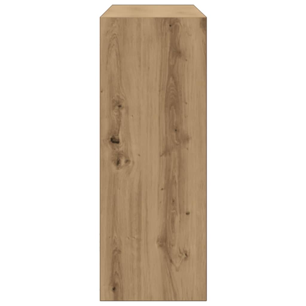 Wandtafel 78x30x80 cm bewerkt hout artisanaal eikenkleur is nu te koop bij PeponiXL, paradijselijk wonen!
