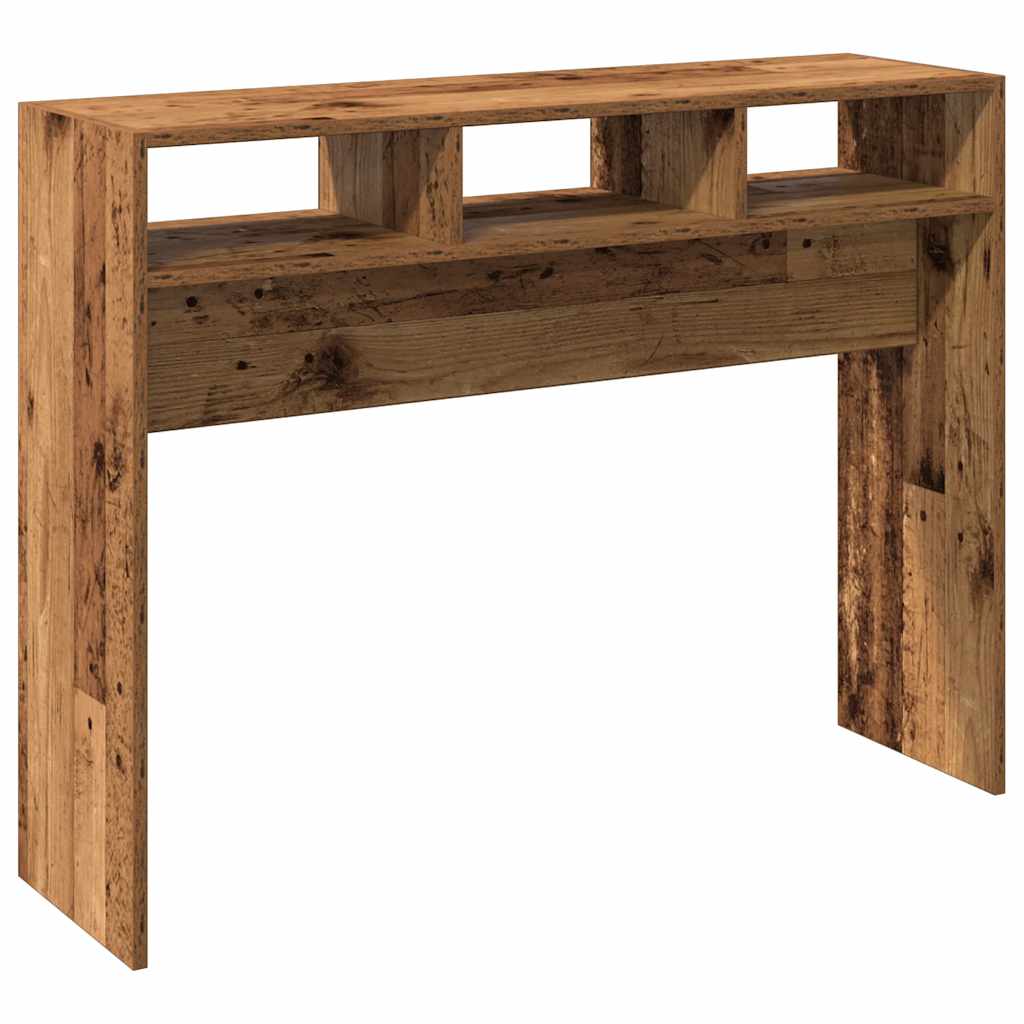 Wandtafel 105x30x80 cm bewerkt hout oud houtkleurig is nu te koop bij PeponiXL, paradijselijk wonen!
