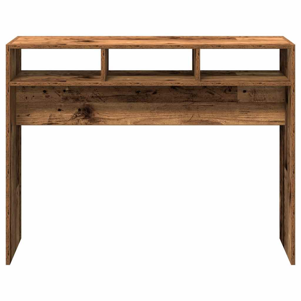 Wandtafel 105x30x80 cm bewerkt hout oud houtkleurig is nu te koop bij PeponiXL, paradijselijk wonen!