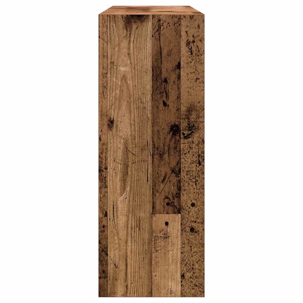 Wandtafel 105x30x80 cm bewerkt hout oud houtkleurig is nu te koop bij PeponiXL, paradijselijk wonen!