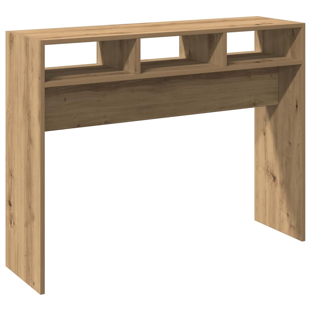 Wandtafel 105x30x80 cm bewerkt hout artisanaal eikenkleur is nu te koop bij PeponiXL, paradijselijk wonen!