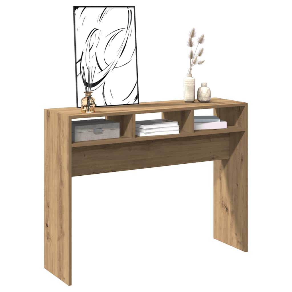 Wandtafel 105x30x80 cm bewerkt hout artisanaal eikenkleur is nu te koop bij PeponiXL, paradijselijk wonen!