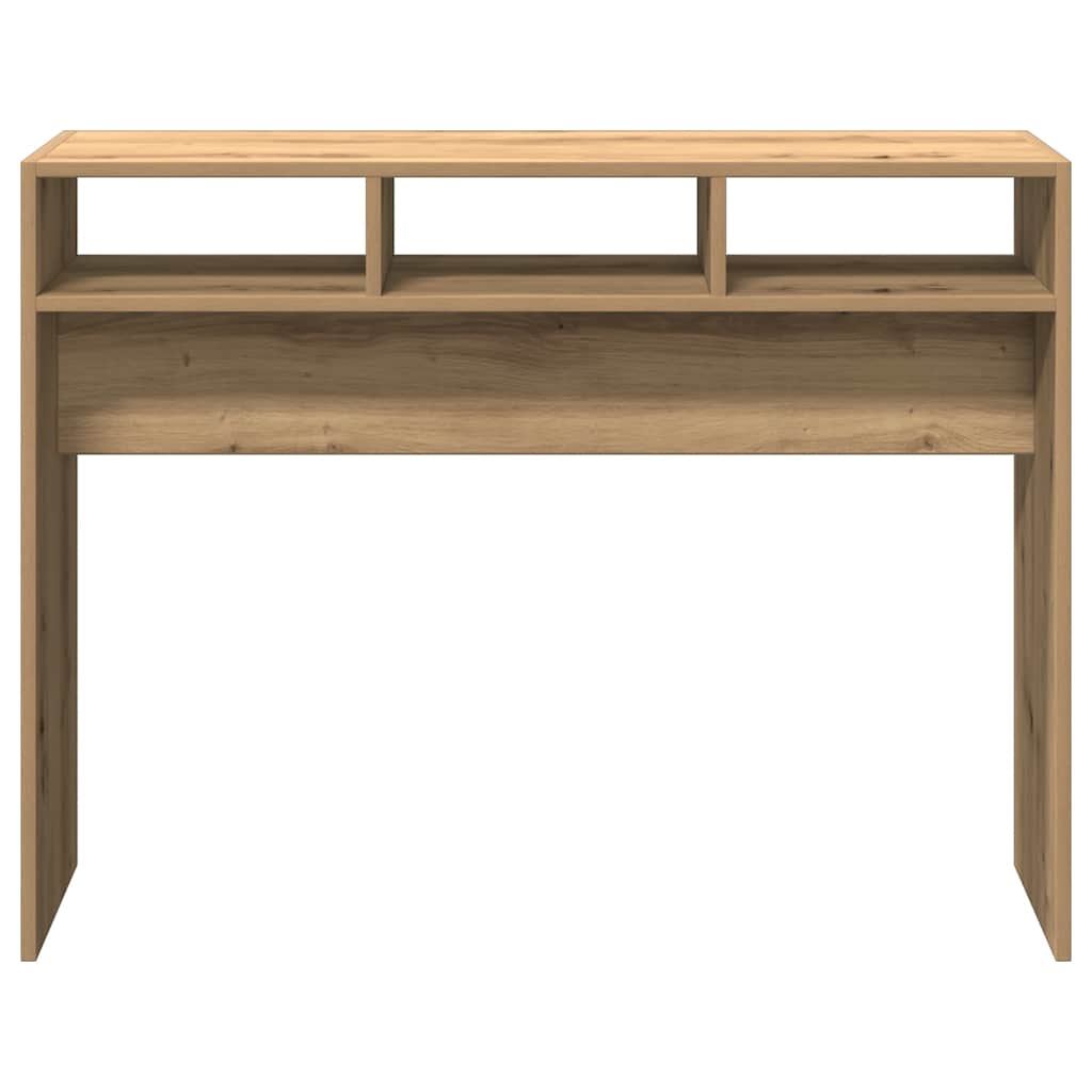 Wandtafel 105x30x80 cm bewerkt hout artisanaal eikenkleur is nu te koop bij PeponiXL, paradijselijk wonen!