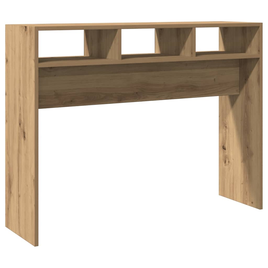 Wandtafel 105x30x80 cm bewerkt hout artisanaal eikenkleur is nu te koop bij PeponiXL, paradijselijk wonen!
