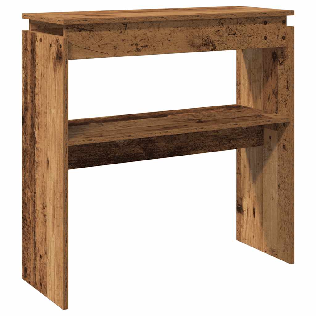Wandtafel 80x30x80 cm bewerkt hout oud houtkleurig is nu te koop bij PeponiXL, paradijselijk wonen!