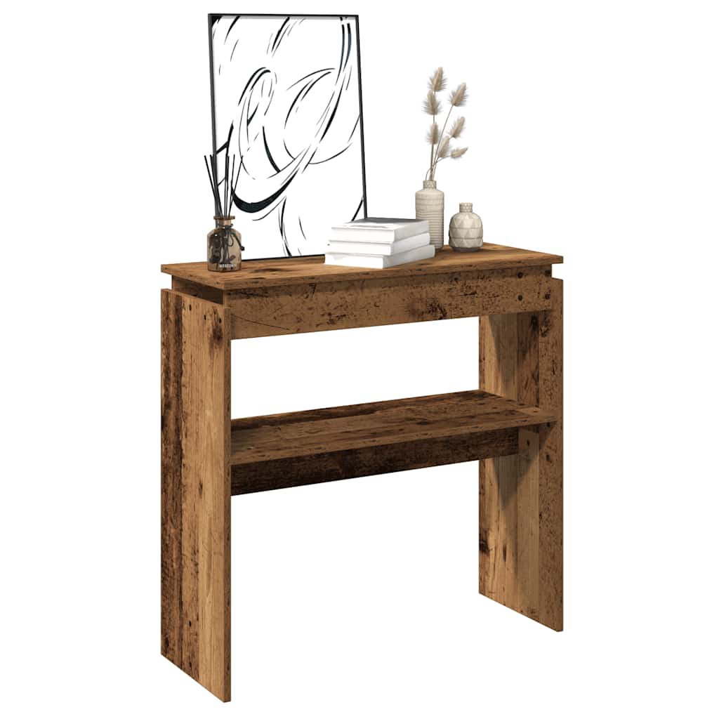 Wandtafel 80x30x80 cm bewerkt hout oud houtkleurig is nu te koop bij PeponiXL, paradijselijk wonen!