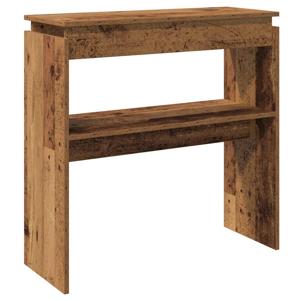 Wandtafel 80x30x80 cm bewerkt hout oud houtkleurig is nu te koop bij PeponiXL, paradijselijk wonen!
