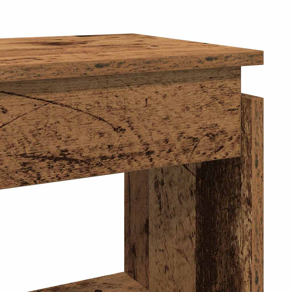 Wandtafel 80x30x80 cm bewerkt hout oud houtkleurig is nu te koop bij PeponiXL, paradijselijk wonen!